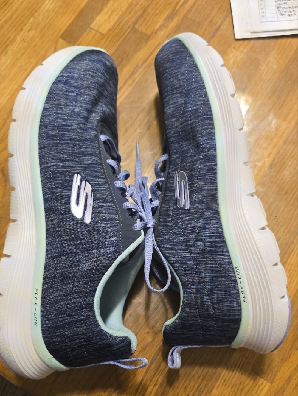 Skechers Navy and Lavender Athletic Slip-Ons - Picture 4 of 7